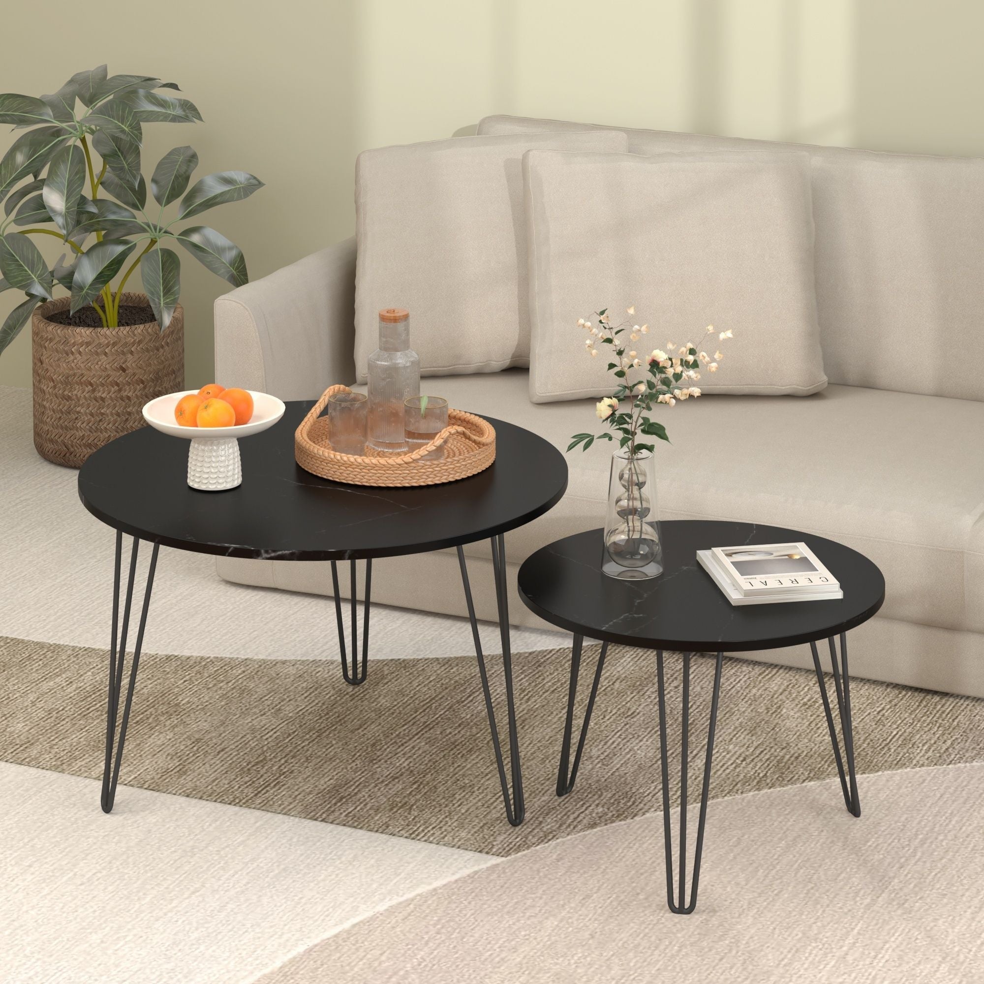 Round Nesting Coffee Table (Set of 2)