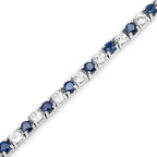 6.87 ct. t.w. Blue Sapphire and White Topaz Bracelet in Sterling Silver