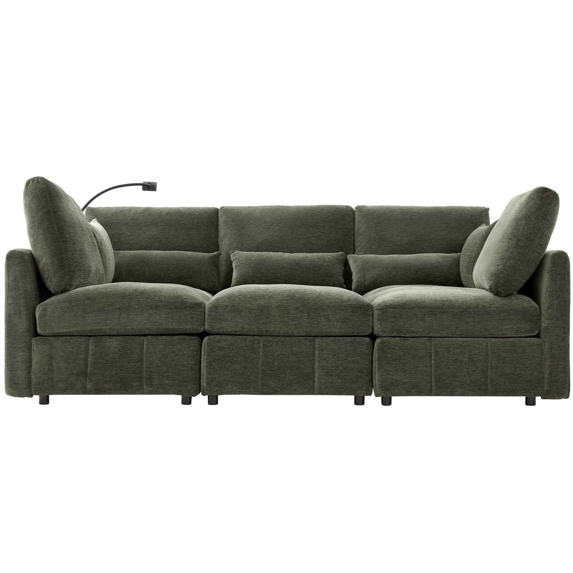 Modern Modular U-Shaped Sofa Bed With Movable Ottoman