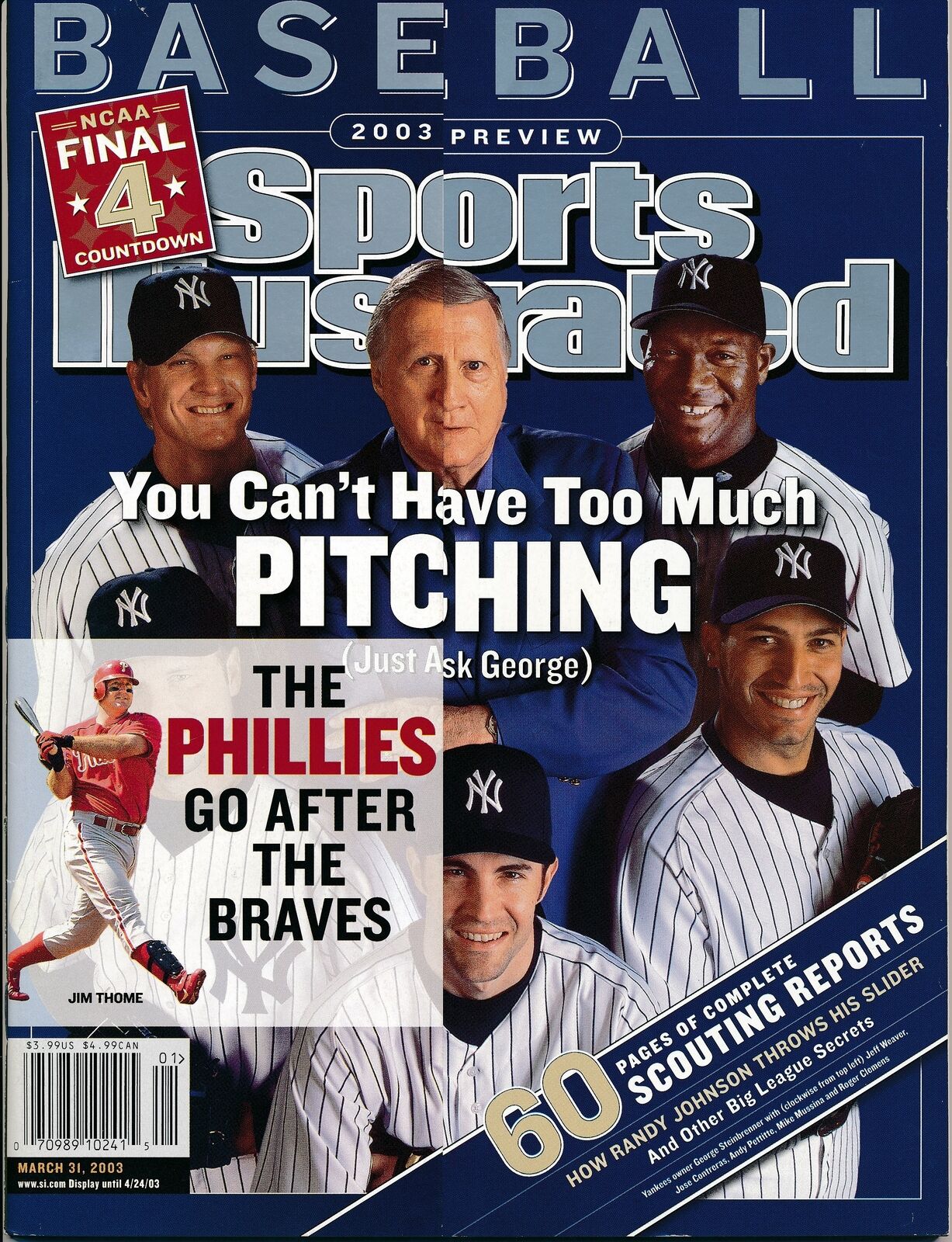 2003 Sports Illustrated w/ Yankees Pitchers  NO LABEL 162865