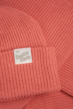 Coral Fine Gauge Upcycled Cotton Watchcap