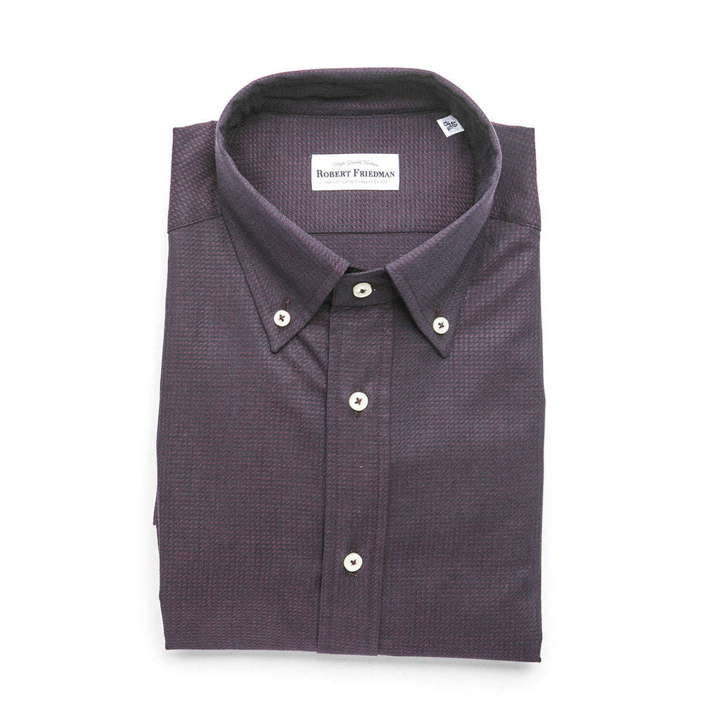 Mike Regular Button-Down Shirt // Black + Bordeaux