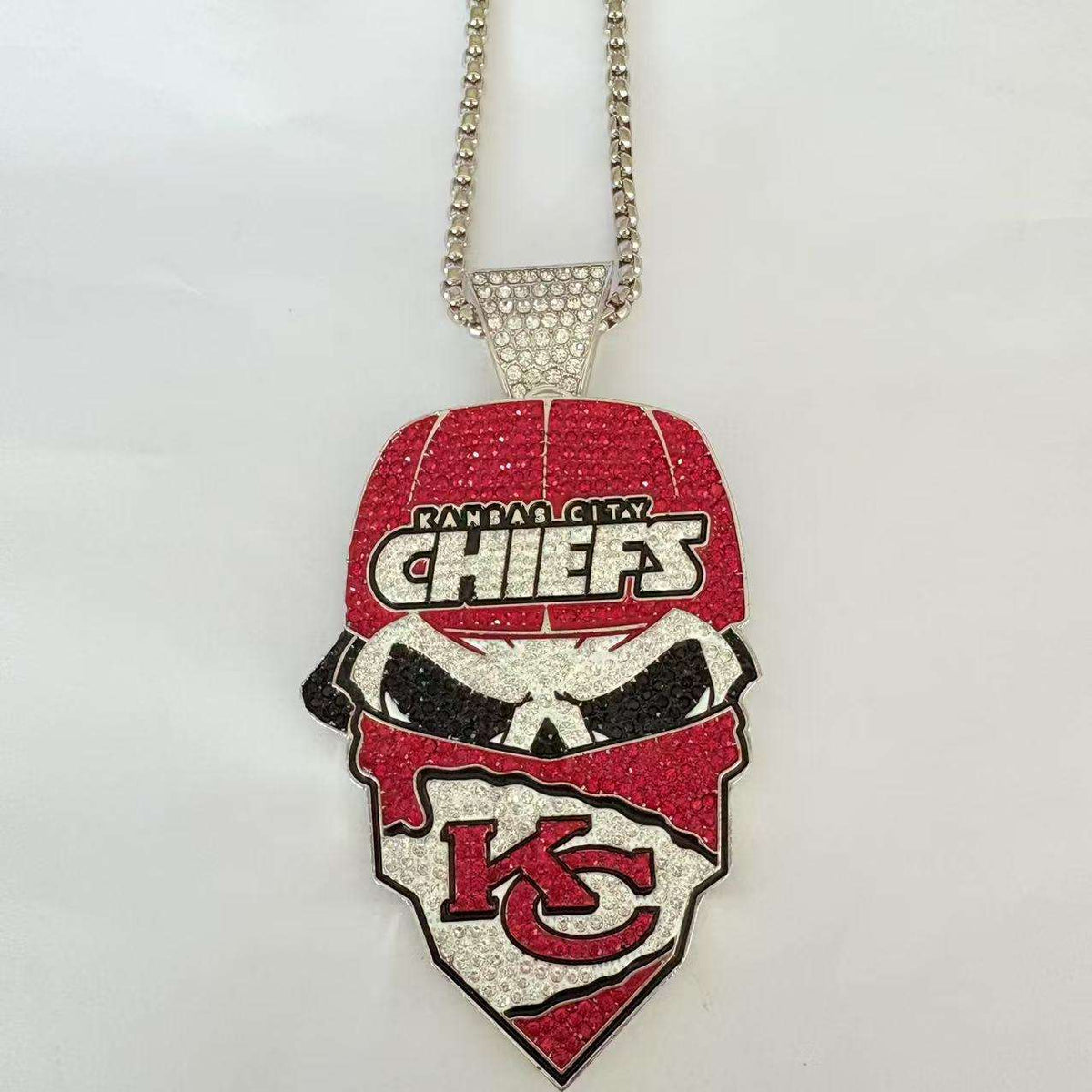 Newest Sports Team Logo Bandit Skull  Pendant Necklace – Iced Out Hip Hop Jewelry for True Fans