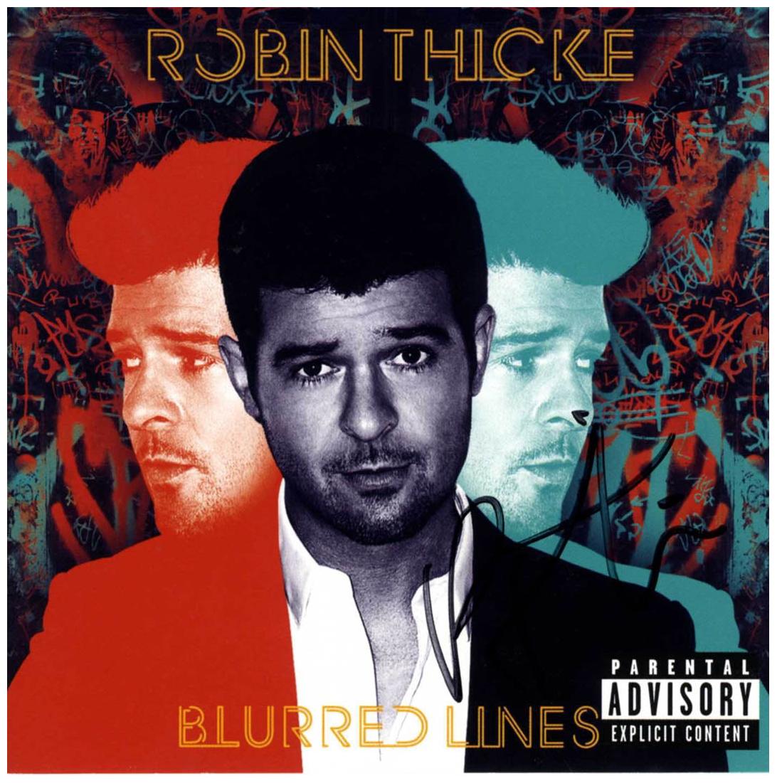 Robin Thicke Signed Blurred Lines Cd Cover