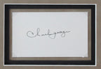 Chuck Yeager Signed 3x5 Index Card with Photo Collage Framed 187171
