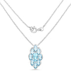 4.77 Carat Genuine Swiss Blue Topaz .925 Sterling Silver Pendant