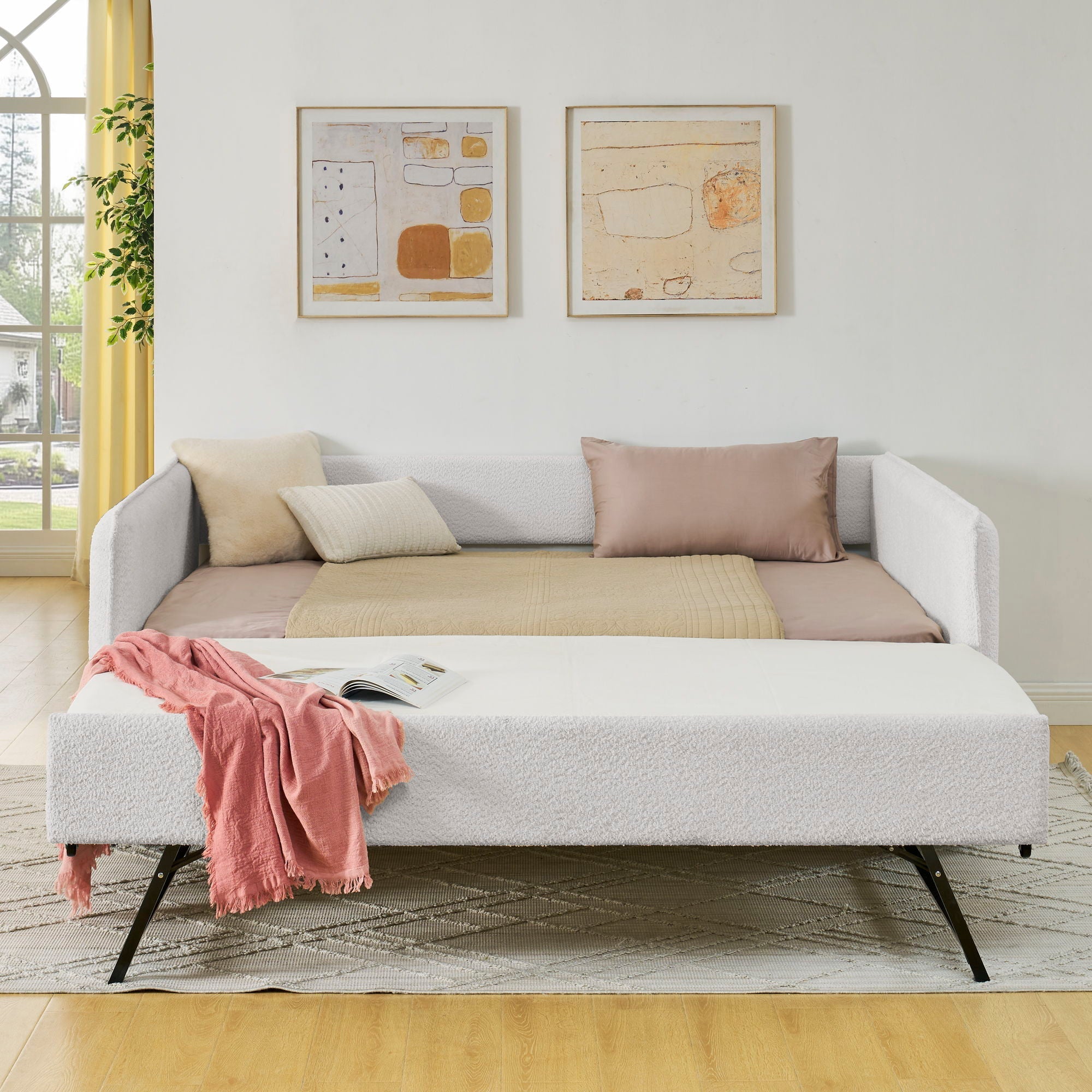 Upholstered Daybed With Pop Up Trundle
