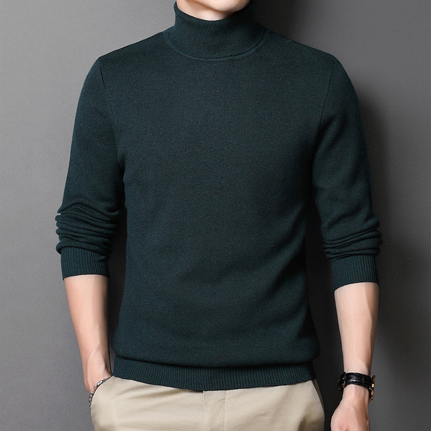 Sleek Knit Turtleneck // Green