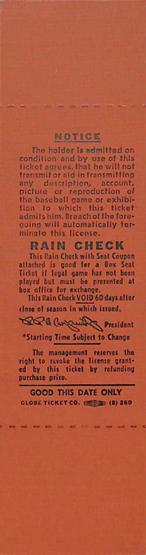 October 1, 1970 Full Ticket Final Game Phillies Connie Mack Stadium 187843