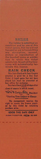 October 1, 1970 Full Ticket Final Game Phillies Connie Mack Stadium 187843