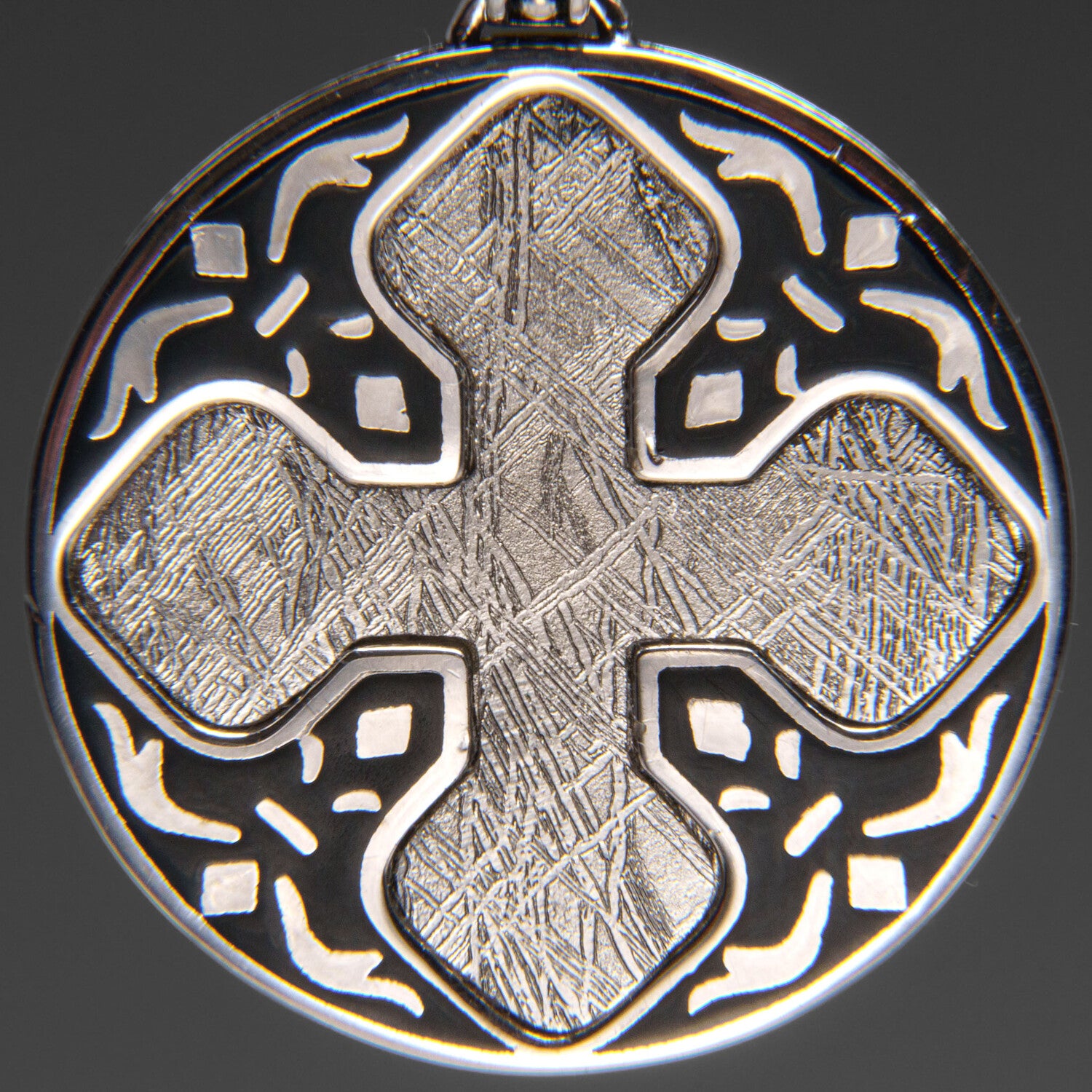Genuine Muonionalusta Meteorite Cross Pendant (11gr.) + 18" Sterling Necklace