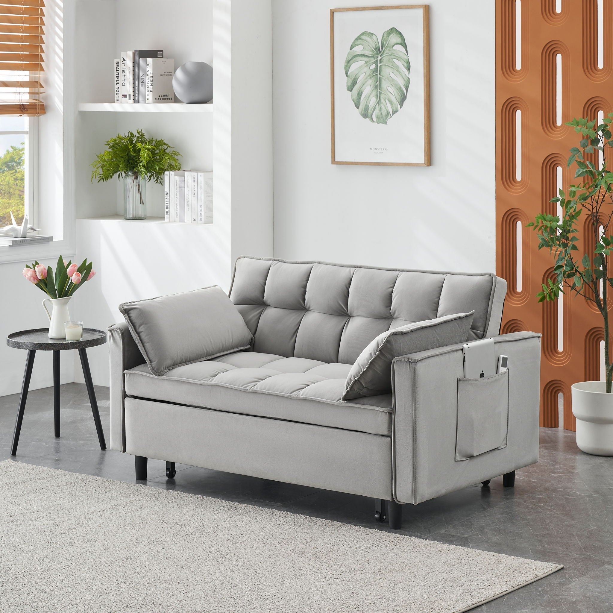 Sofa Bed With Pockets, 3 In 1 Convertible