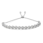 .925 Sterling Silver 1/4 cttw Round-cut Diamond Bolo Bracelet (I-J Color, I3 Clarity)