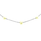 14k White Gold Necklace with White Pearls