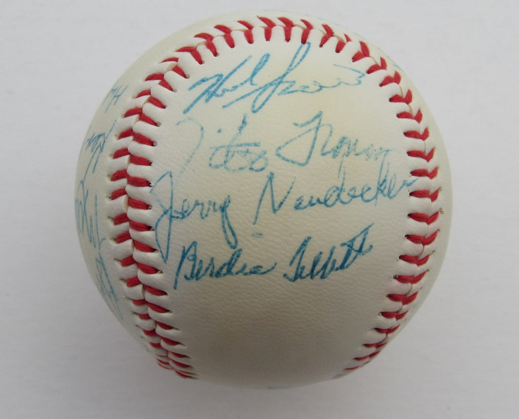 Cleveland Indians Team Autographed by 15 Players Indians Logo Baseball 180626