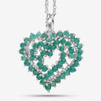 1.53 Carat Genuine Emerald .925 Sterling Silver Pendant