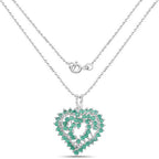 1.53 Carat Genuine Emerald .925 Sterling Silver Pendant