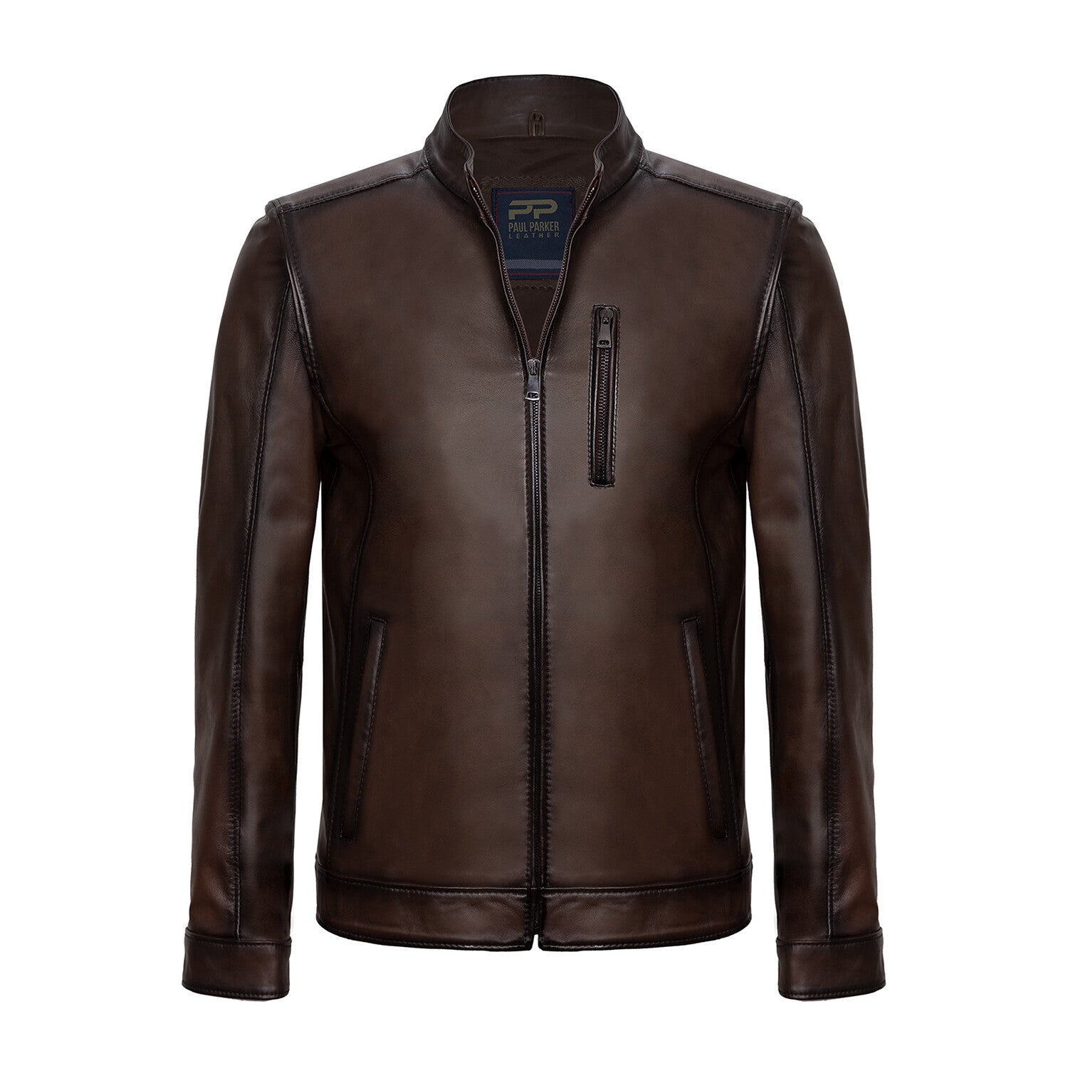 Mock Neck Jacket // Brown