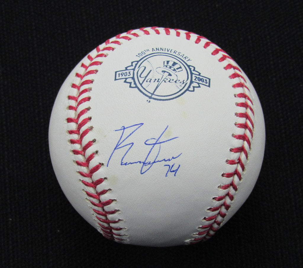 Ronald Torreyes Signed/Auto Yankees 100th OML Baseball MAB Inscr 187117