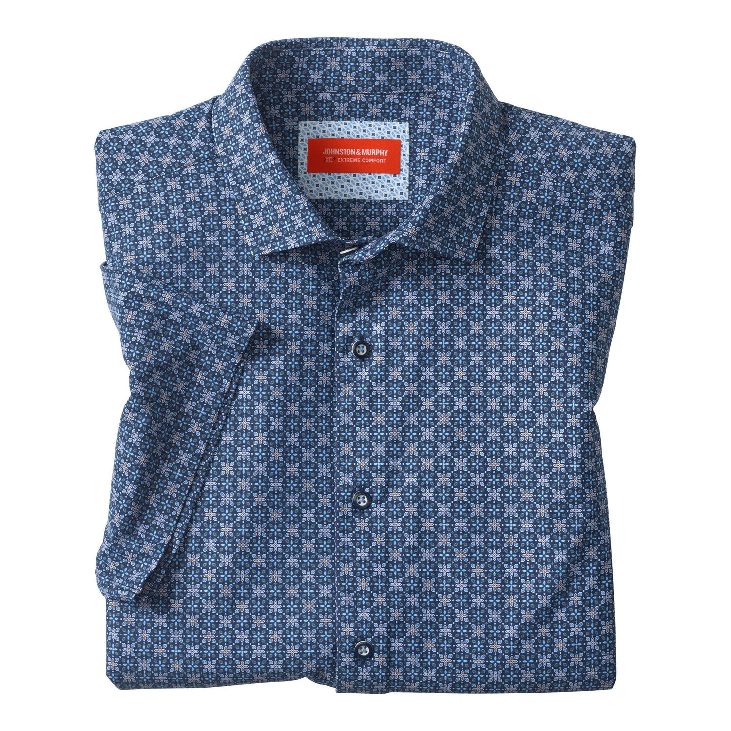 XC+ Motion Short-Sleeve Print Knit Shirt // Navy Petal