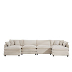 Modern Oversized Modular Cushion Sofa With Ottoman