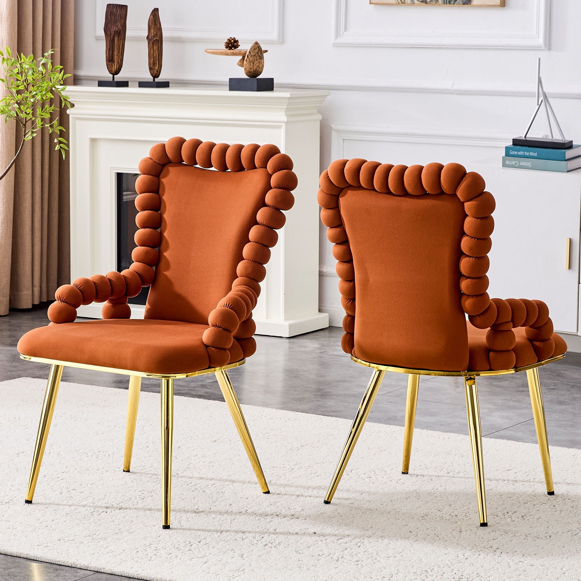 Puffy Bubble, Ball Chain Chair With Armrests (Set of 2)