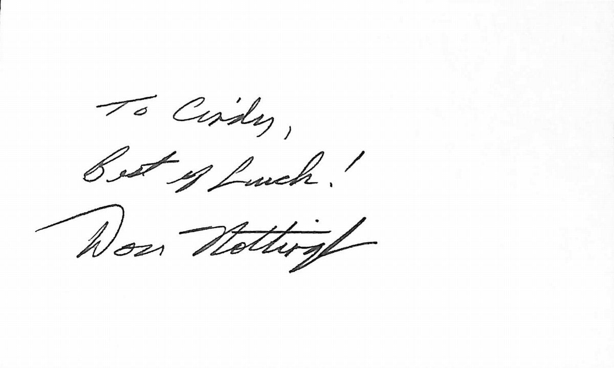 Don Nottingham Miami Dolphins Signed/Auto 3x5 Index Card  189520