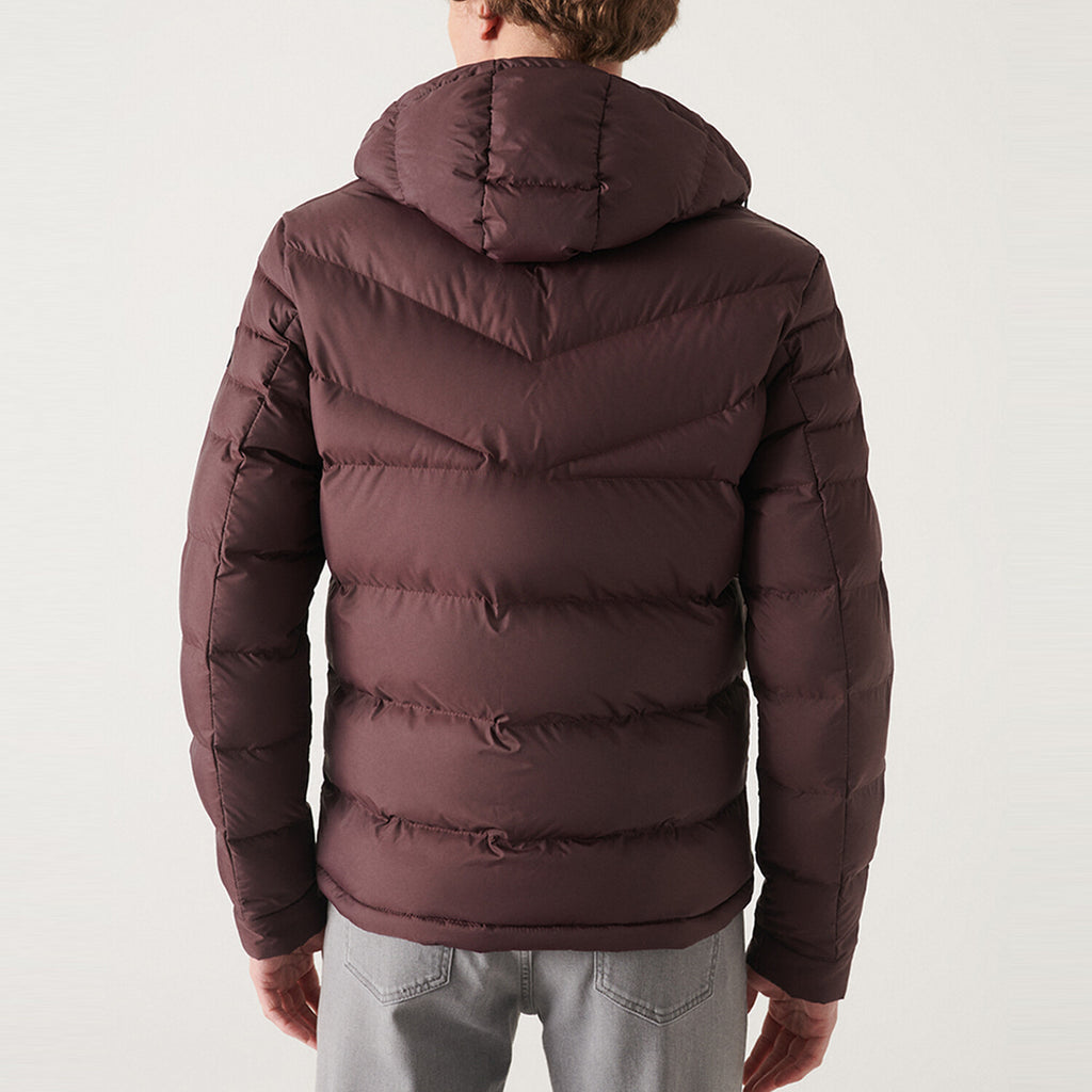 Water Repellent Windproof Quilted Coat // Claret Red