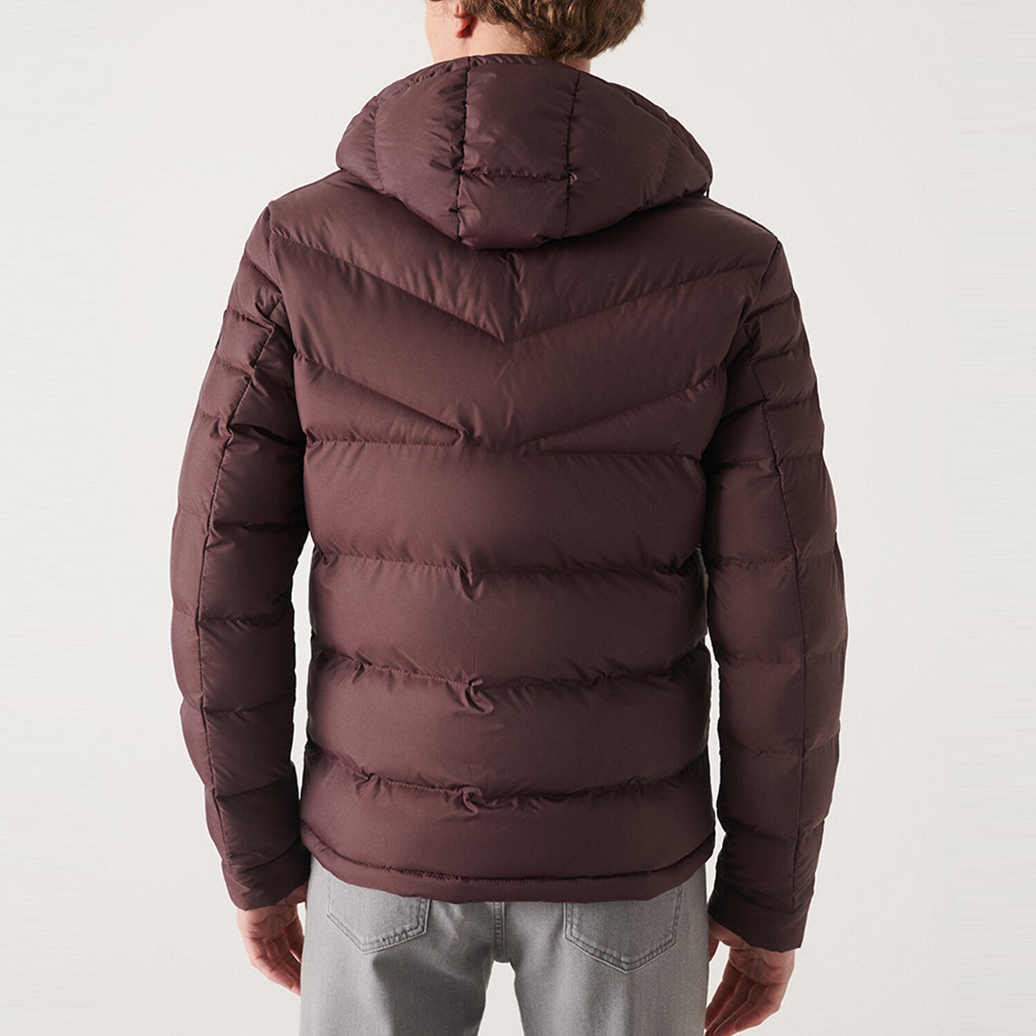 Water Repellent Windproof Quilted Coat // Claret Red