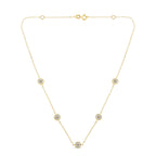 Yellow Color Plated Sterling Silver Diamond Station Necklace (1/2 cttw, K-L Color, I2-I3 Clarity)
