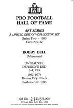 Bobby Bell HOF Chiefs Signed/Autographed Goal Line Art GLAC Postcard 163837