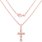 14K Rose Gold Plated 2.58 Carat Genuine Morganite .925 Sterling Silver Pendant