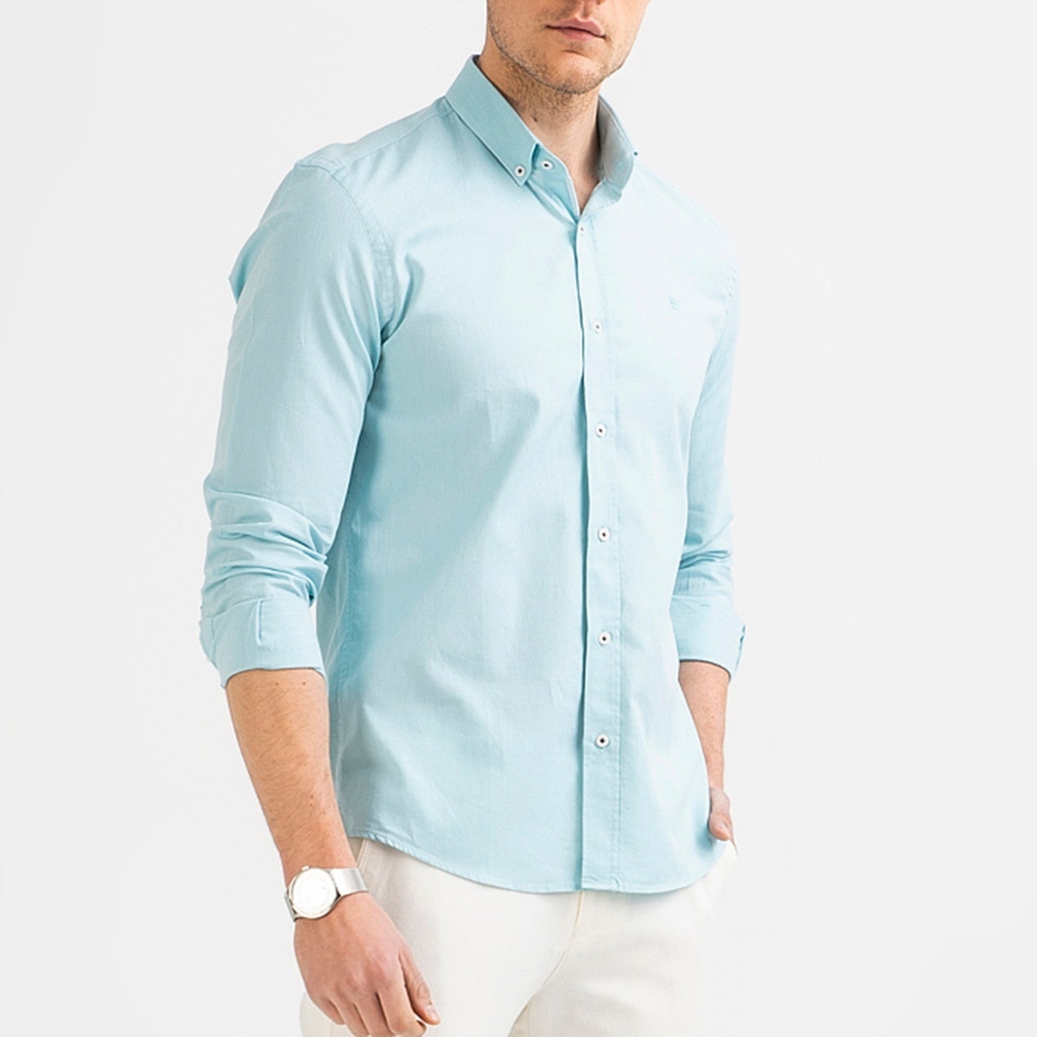 Nora Button Down Shirt // Mint Green