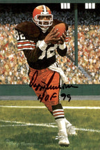 Ozzie Newsome HOF Autographed/Inscribed Goal Line Art GLAC Postcard Browns JSA