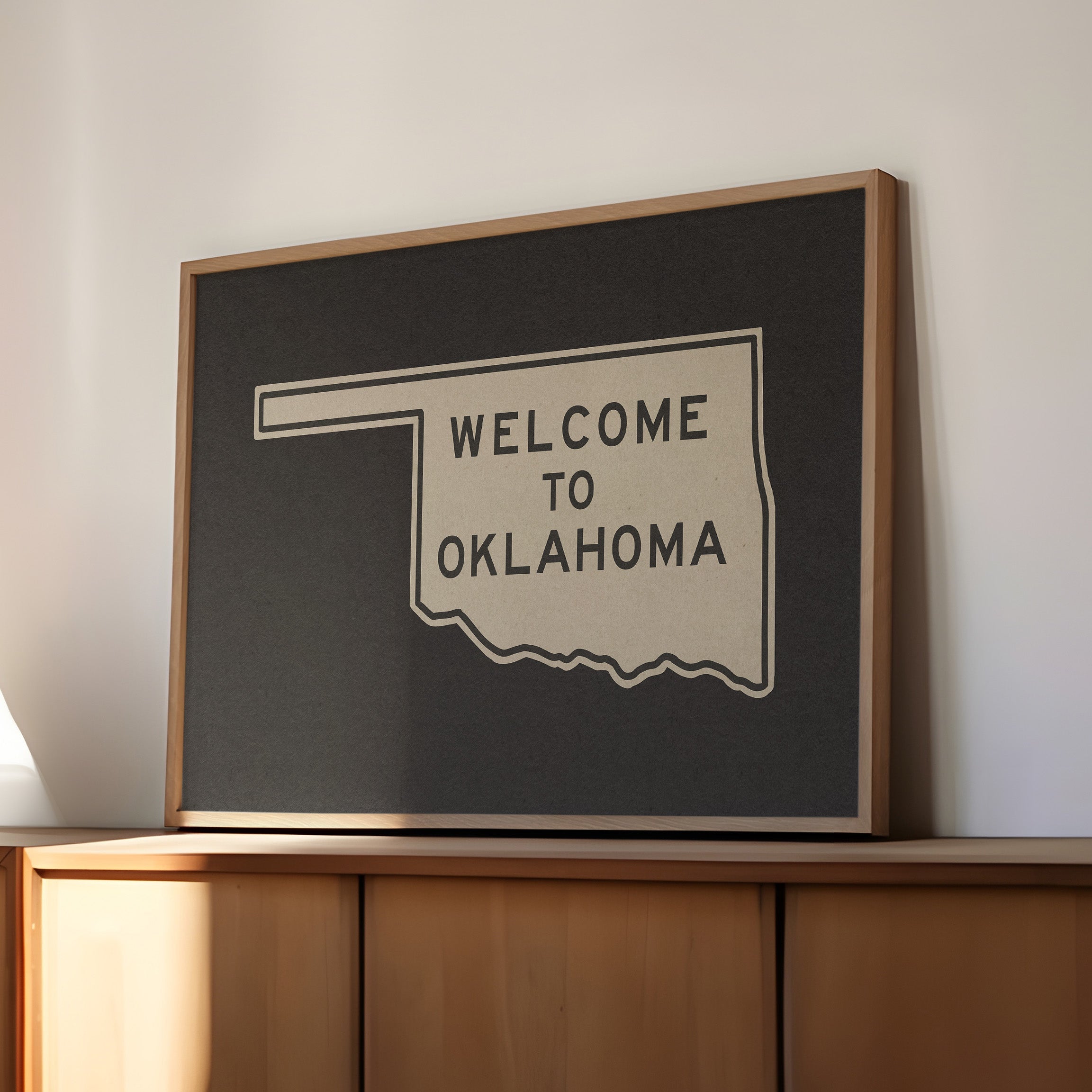 Welcome To Oklahoma Vintage Road Sign Art Print