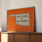 Welcome To Oklahoma Vintage Orange Road Sign Art Print