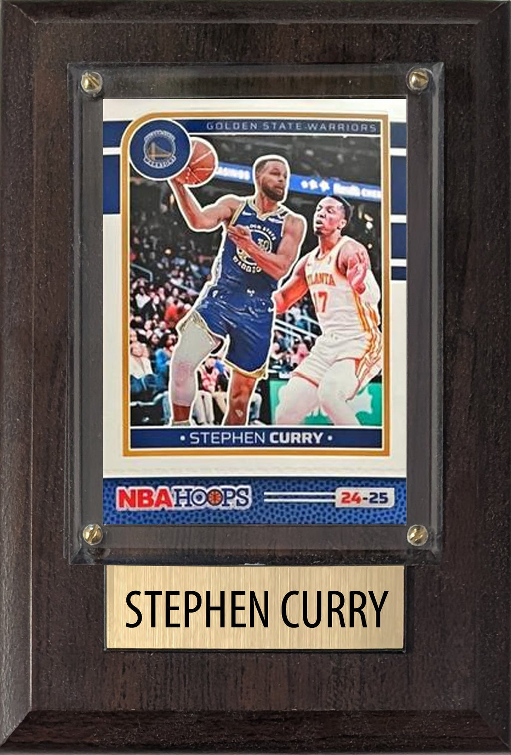 Stephen Curry Golden State Warriors 2025 2024 Donruss Score Prizm Topps 4x6 Gift Plaque