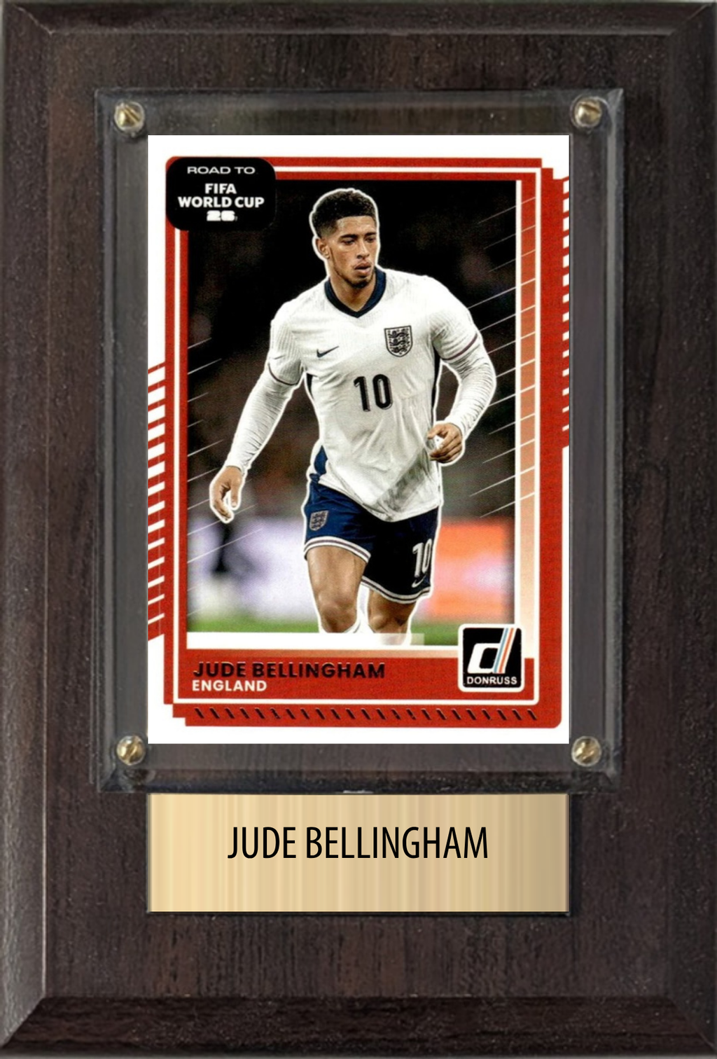 Jude Bellingham England World Cup Soccer 2026 Fan Gift Plaque 4x6 1 Card Panini, Topps, Donruss 2024 2025 2026
