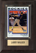 Larry Walker Colorado Rockies Hall of Fame Fan Gift Plaque 4x6 1 Card Topps, Bowman 2024 2025 2026