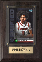 Mikel Brown Jr Brooklyn Nets 2026 NBA Draft 4x6 Card Plaque Fan Gift