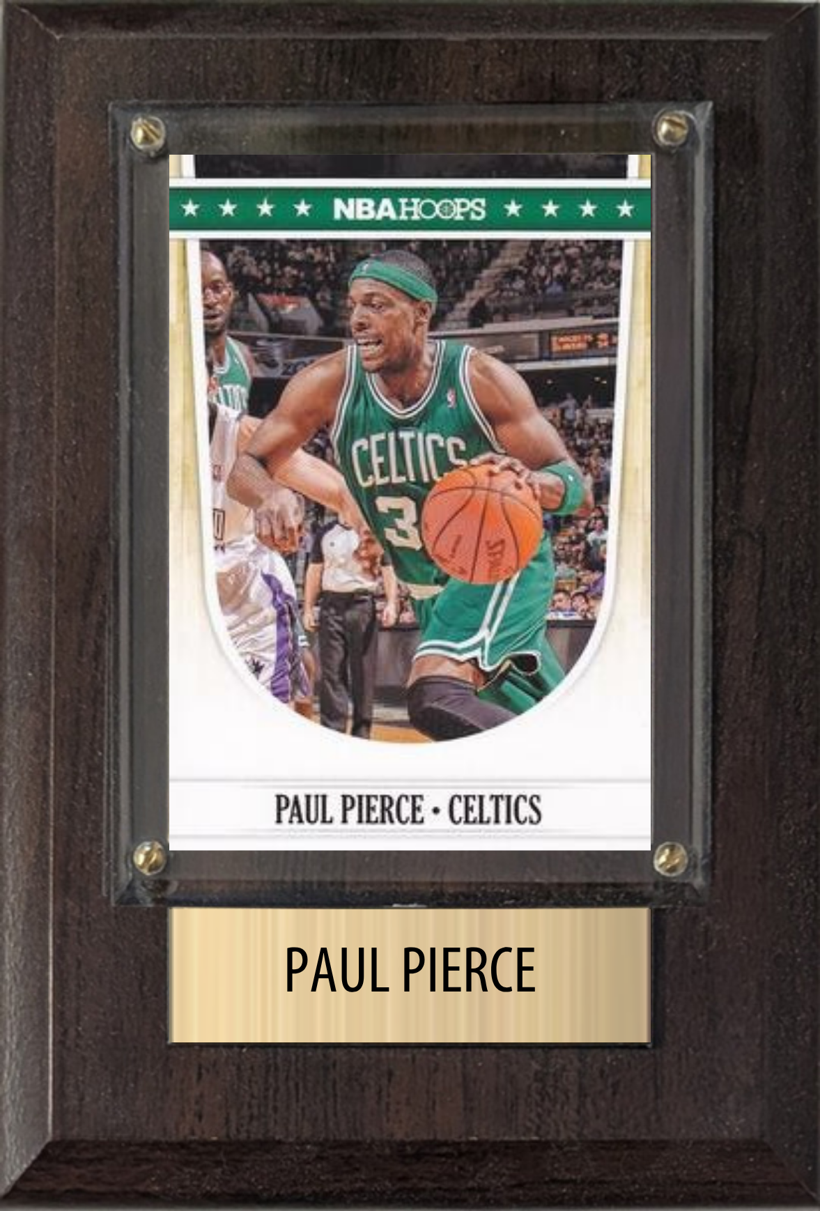 Paul Pierce Boston Celtics Hall of Fame Fan Gift Plaque 4x6 1 Card Hoops, Prizm, Donruss 2024 2025 2026