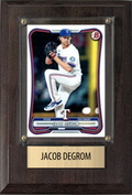 Jacob deGrom Texas Rangers Fan Gift Plaque 4x6 1 Card Topps, Bowman 2024 2025 2026