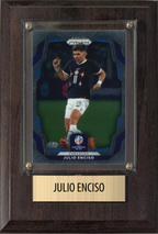 Julio Enciso Paraguay World Cup Soccer 2026 Fan Gift Plaque 4x6 1 Card Panini, Topps, Donruss 2024 2025 2026