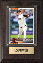 Logan Webb San Francisco Giants Fan Gift Plaque 4x6 1 Card Topps, Bowman 2024 2025 2026