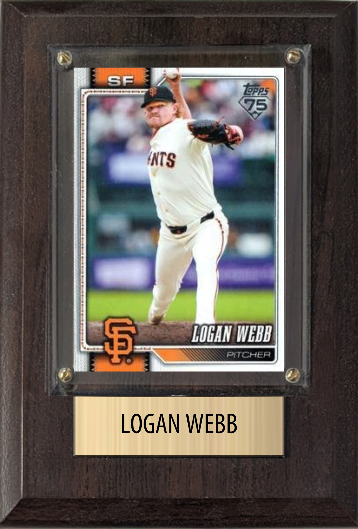 Logan Webb San Francisco Giants Fan Gift Plaque 4x6 1 Card Topps, Bowman 2024 2025 2026