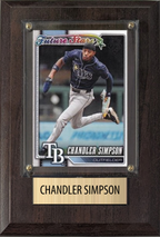 Chandler Simpson Tampa Bay Rays Fan Gift Plaque 4x6 1 Card Topps, Bowman 2024 2025 2026