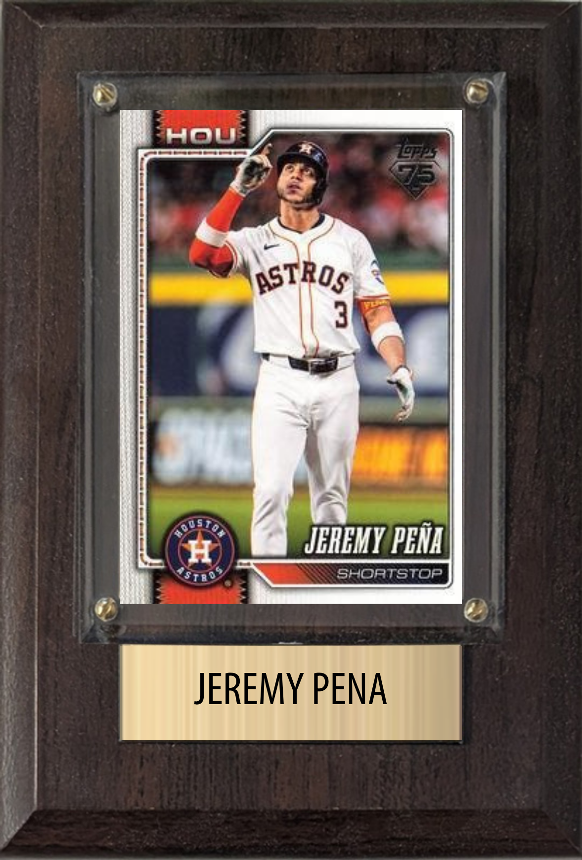 Jeremy Pena Houston Astros Fan Gift Plaque 4x6 1 Card Topps, Bowman 2024 2025 2026