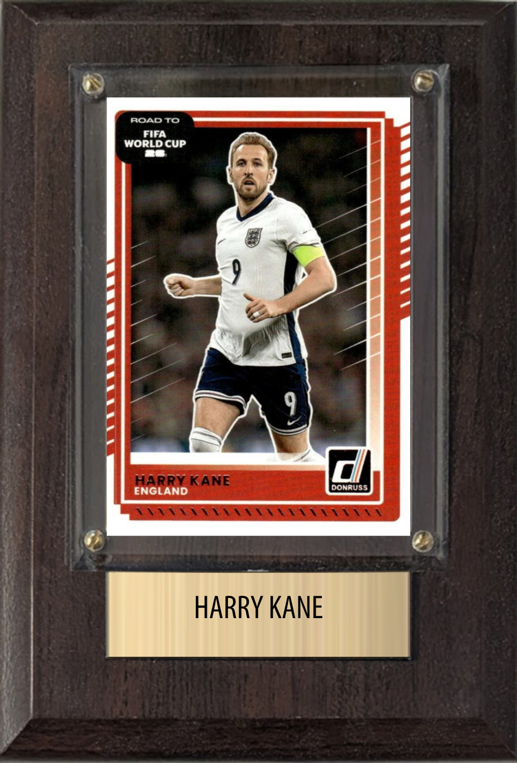 Harry Kane England World Cup Soccer Fan Gift Plaque 4x6 1 Card Panini, Topps, Donruss 2024 2025 2026