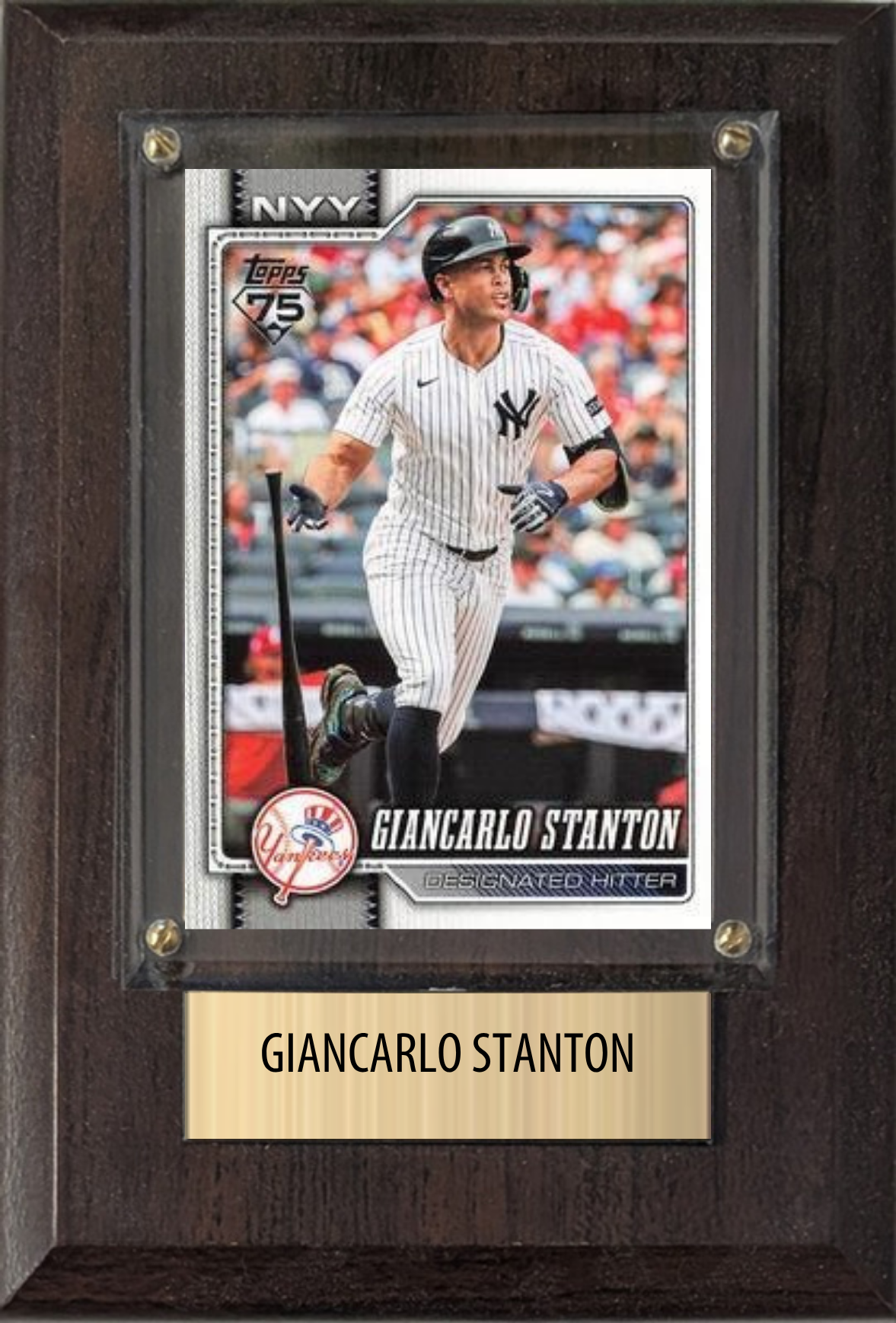 Giancarlo Stanton New York Yankees Fan Gift Plaque 4x6 1 Card Topps, Bowman 2024 2025 2026