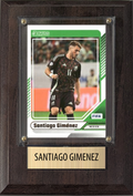 Santiago Gimenez Mexico World Cup Soccer 2026 Fan Gift Plaque 4x6 1 Card Panini, Topps, Donruss 2024 2025 2026